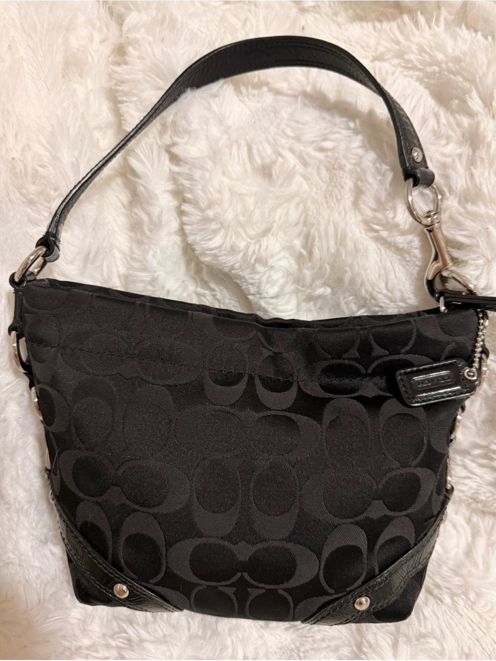 Coach mini Carly Signature Monogram Hobo Bag